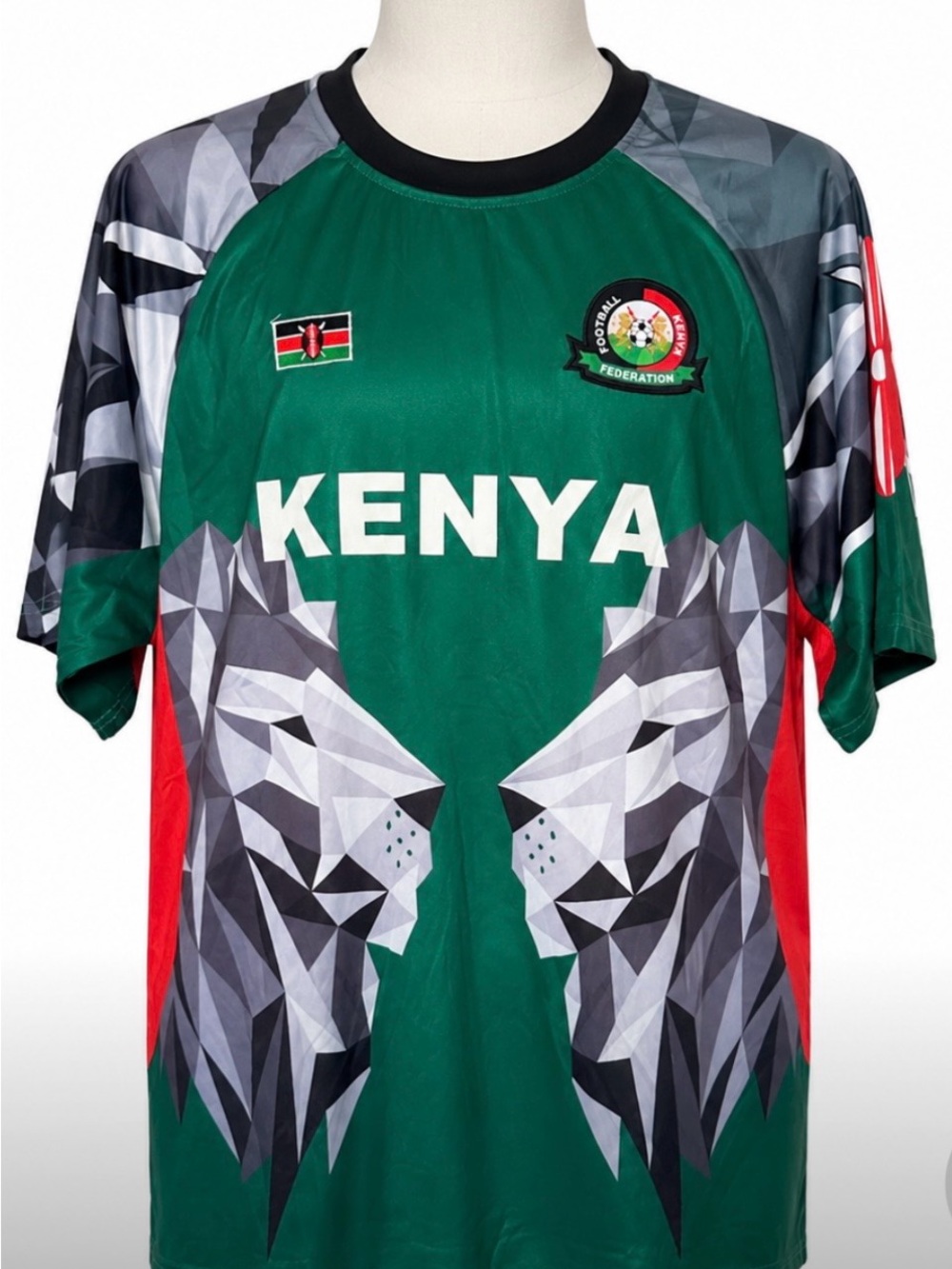 Kenya Football Federation Lion Graphic Soccer Jersey Shirt World Cup Fanfare